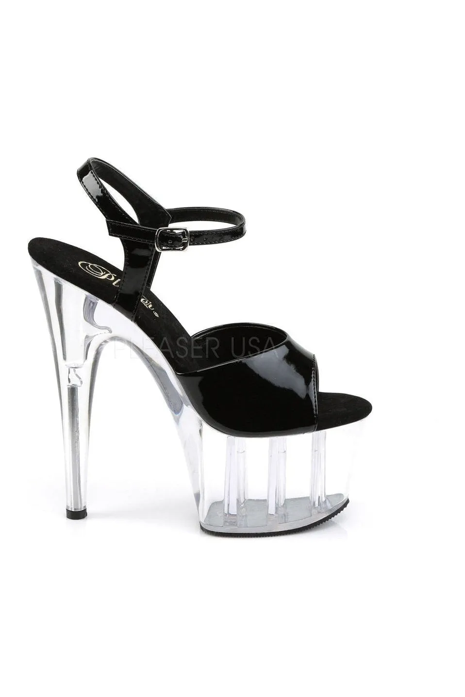 ADORE-709 Platform Sandal  | Black Patent