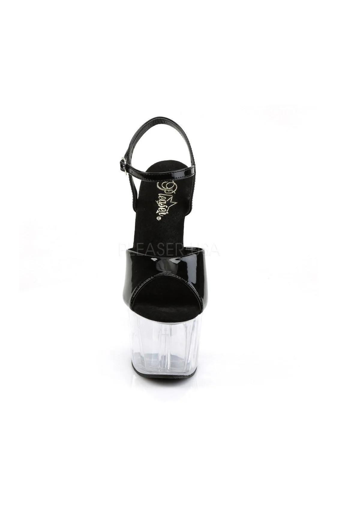 ADORE-709 Platform Sandal  | Black Patent
