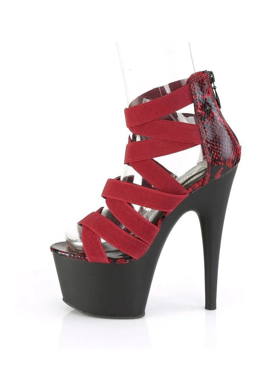 ADORE-748SP Exotic Sandal | Burgundy Elastic