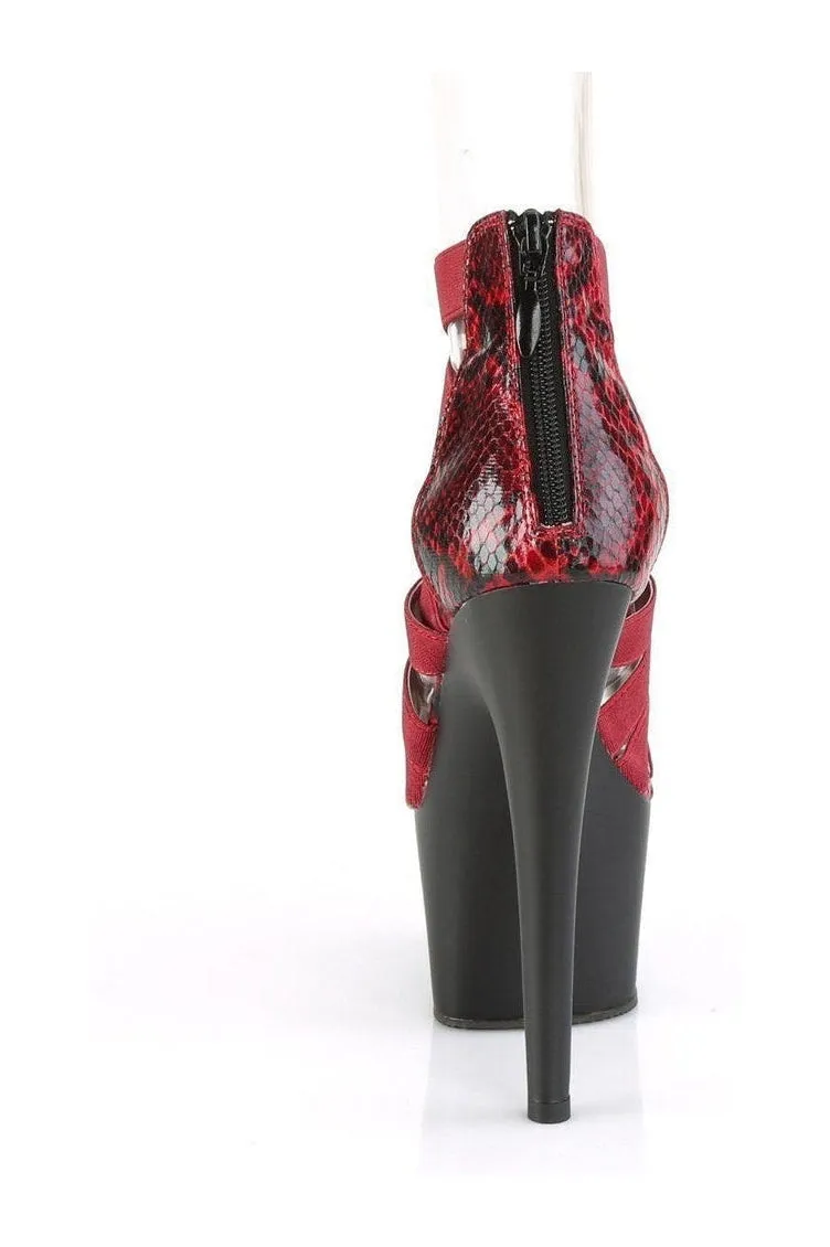 ADORE-748SP Exotic Sandal | Burgundy Elastic