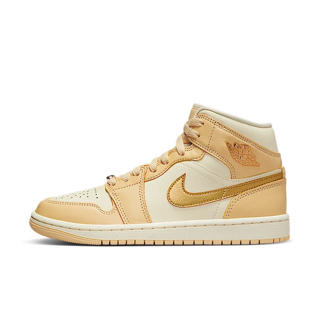 Air Jordan 1 Mid SE Pale Vanilla Metallic Gold