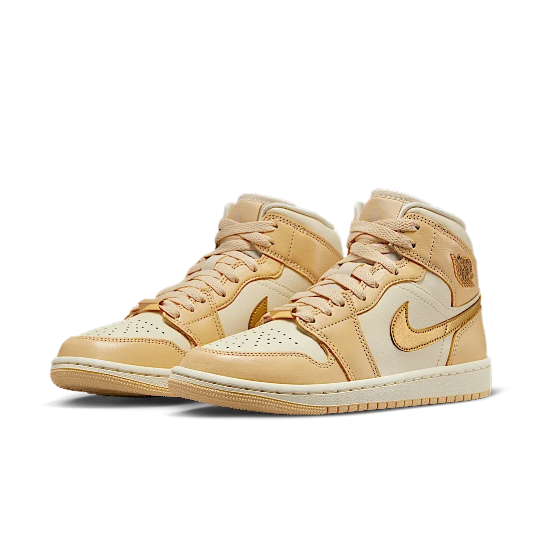 Air Jordan 1 Mid SE Pale Vanilla Metallic Gold