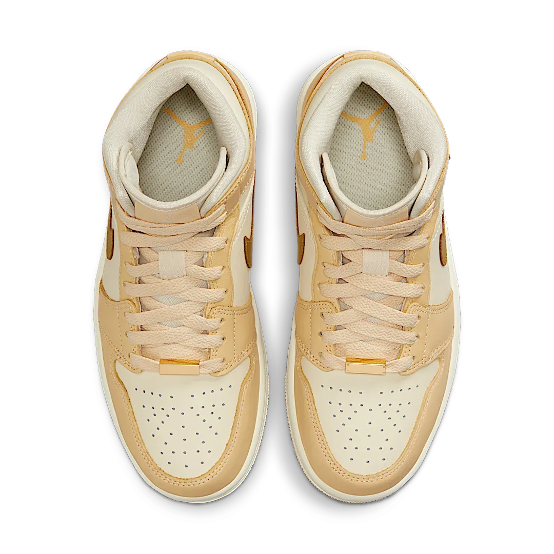 Air Jordan 1 Mid SE Pale Vanilla Metallic Gold