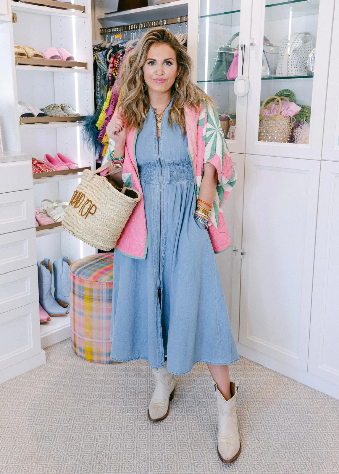 DANIELLE DENIM ZIP UP DRESS