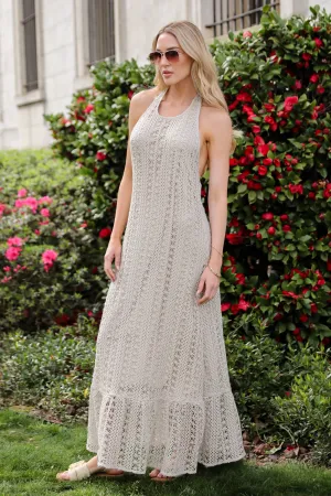 Divine Intentions Crochet Knit Halter Maxi Dress