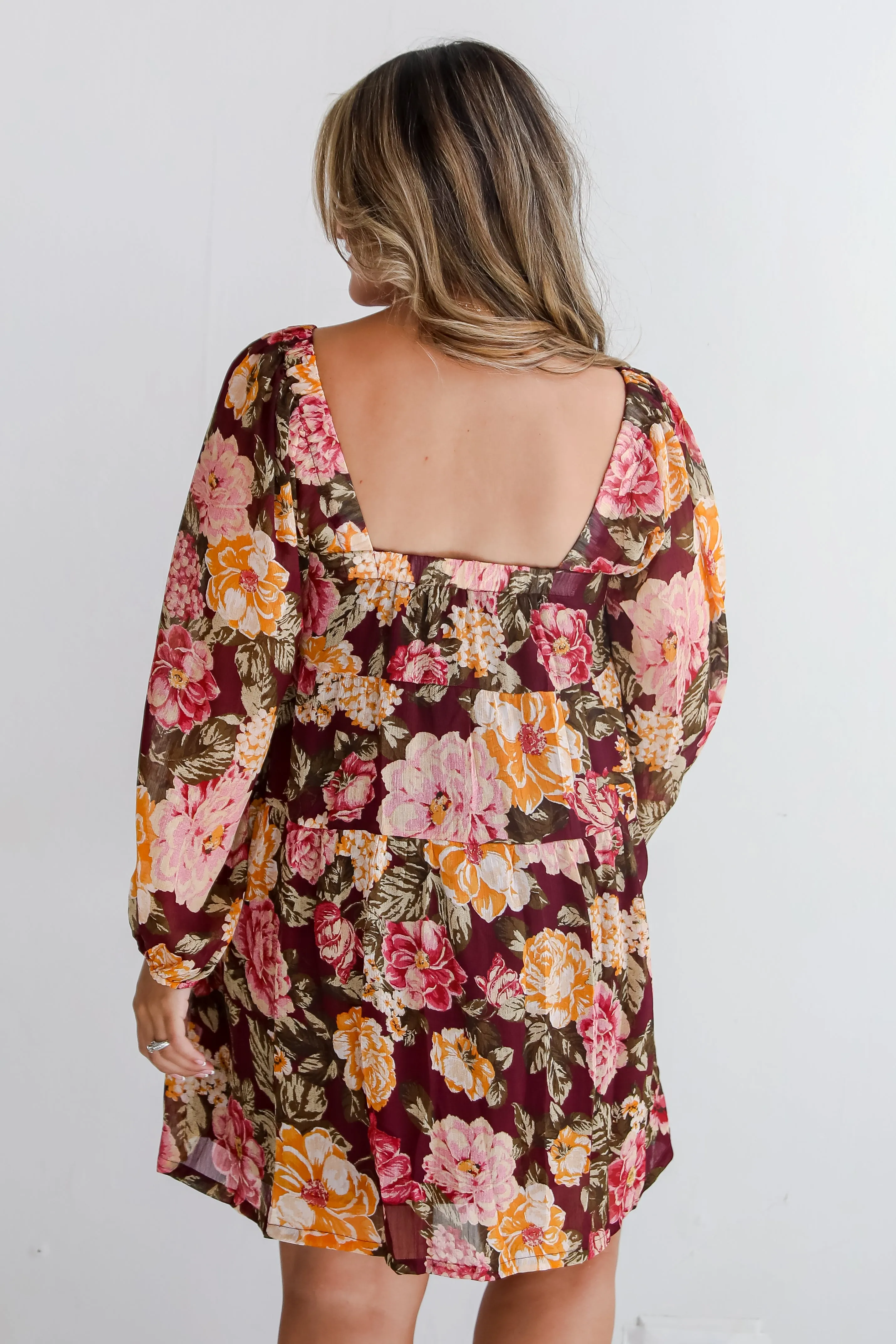FINAL SALE - Breathtaking View Plum Floral Mini Dress