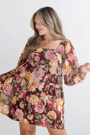 FINAL SALE - Breathtaking View Plum Floral Mini Dress