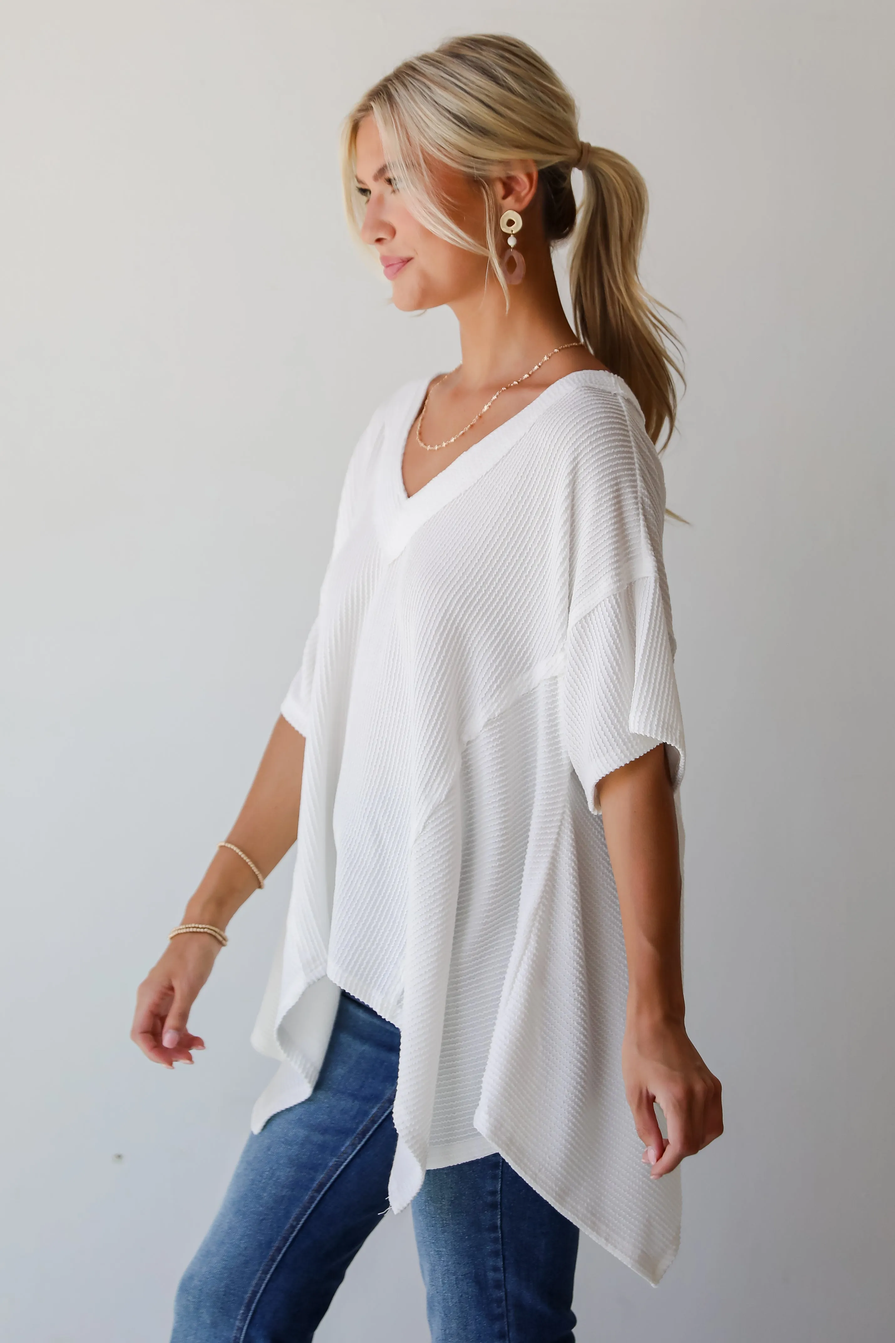 FINAL SALE - Essential Pick Off White Corded Top