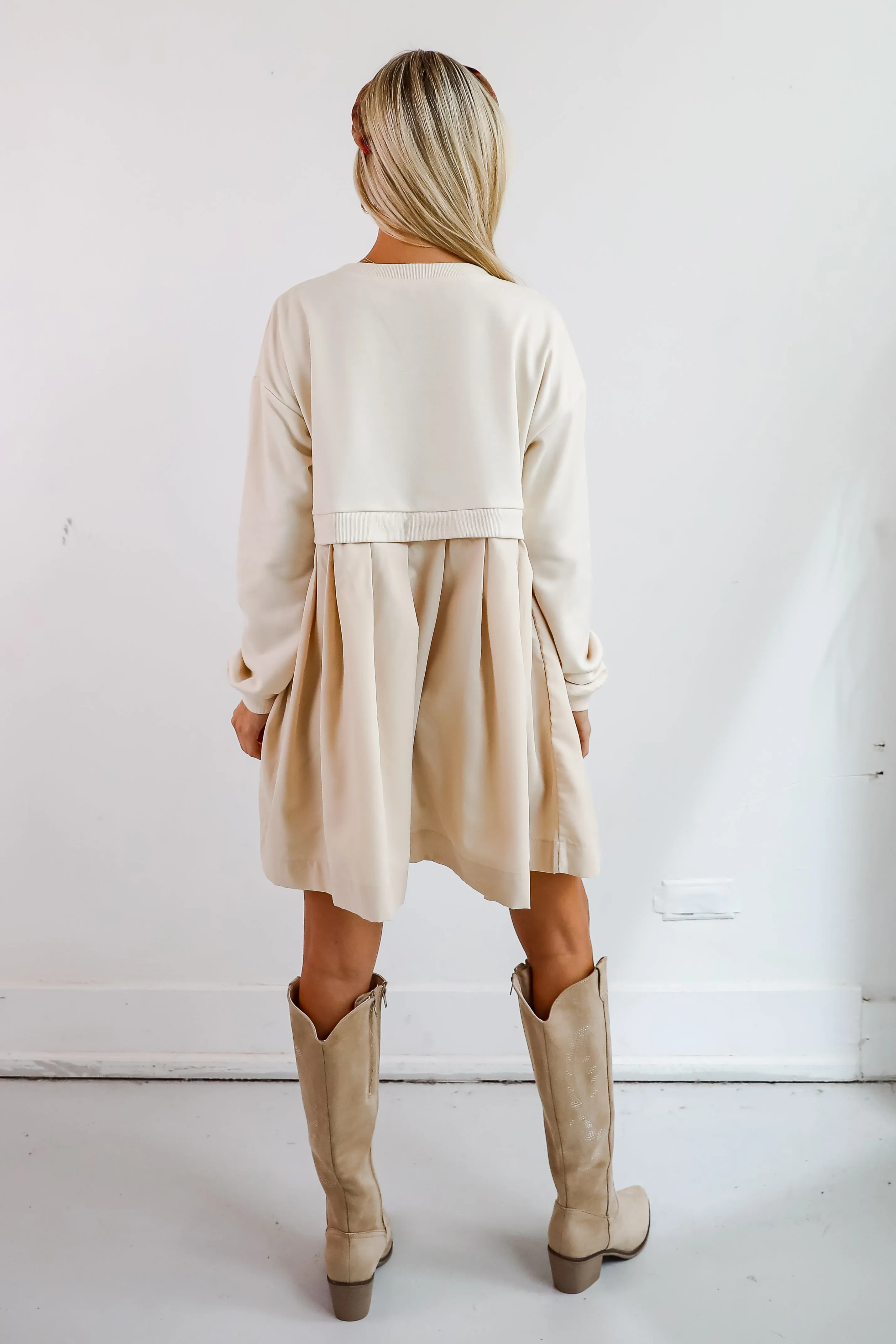 FINAL SALE - Precious Impression Natural Sweatshirt Dress