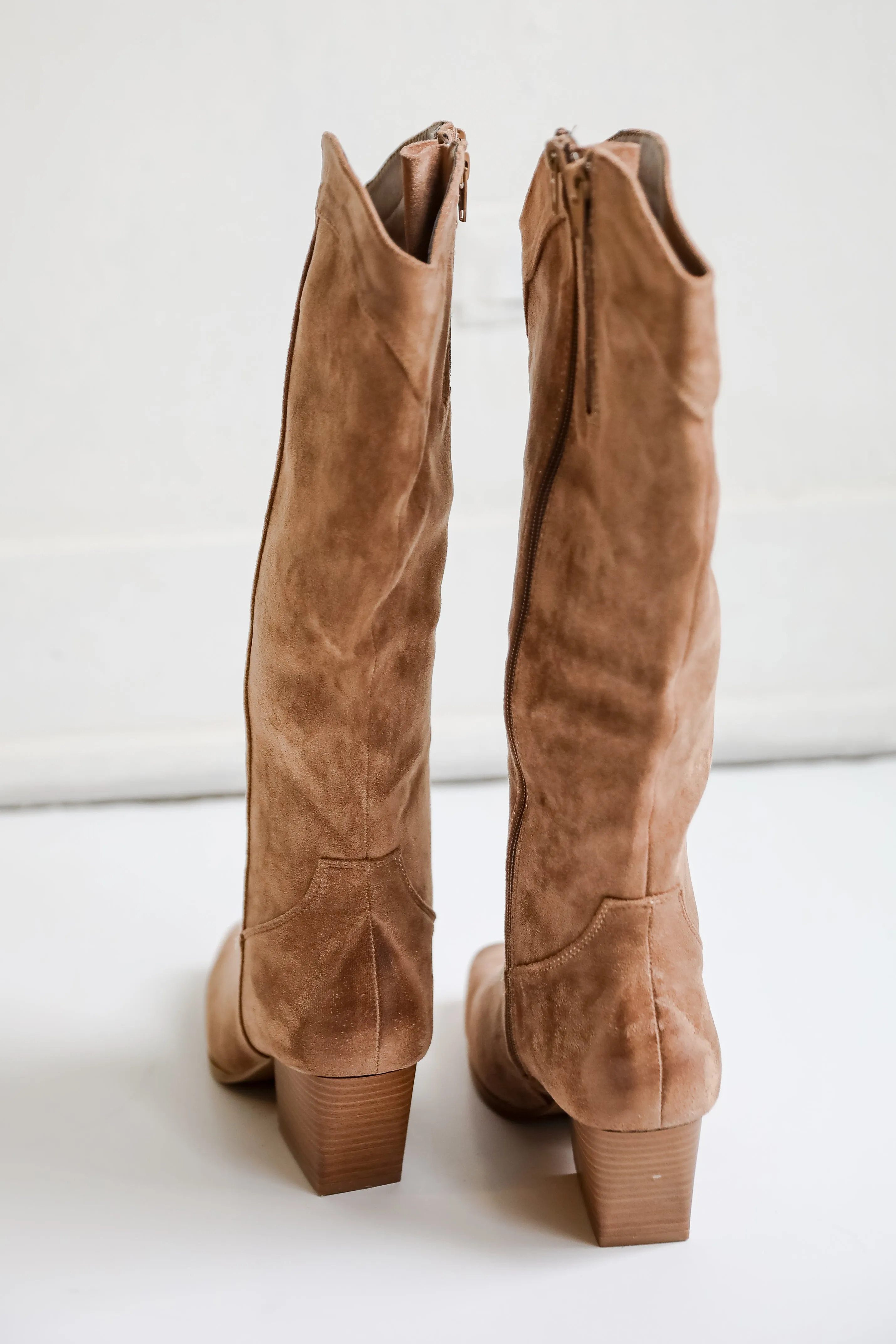 FINAL SALE - Rodeo Cutie Taupe Suede Western Boots