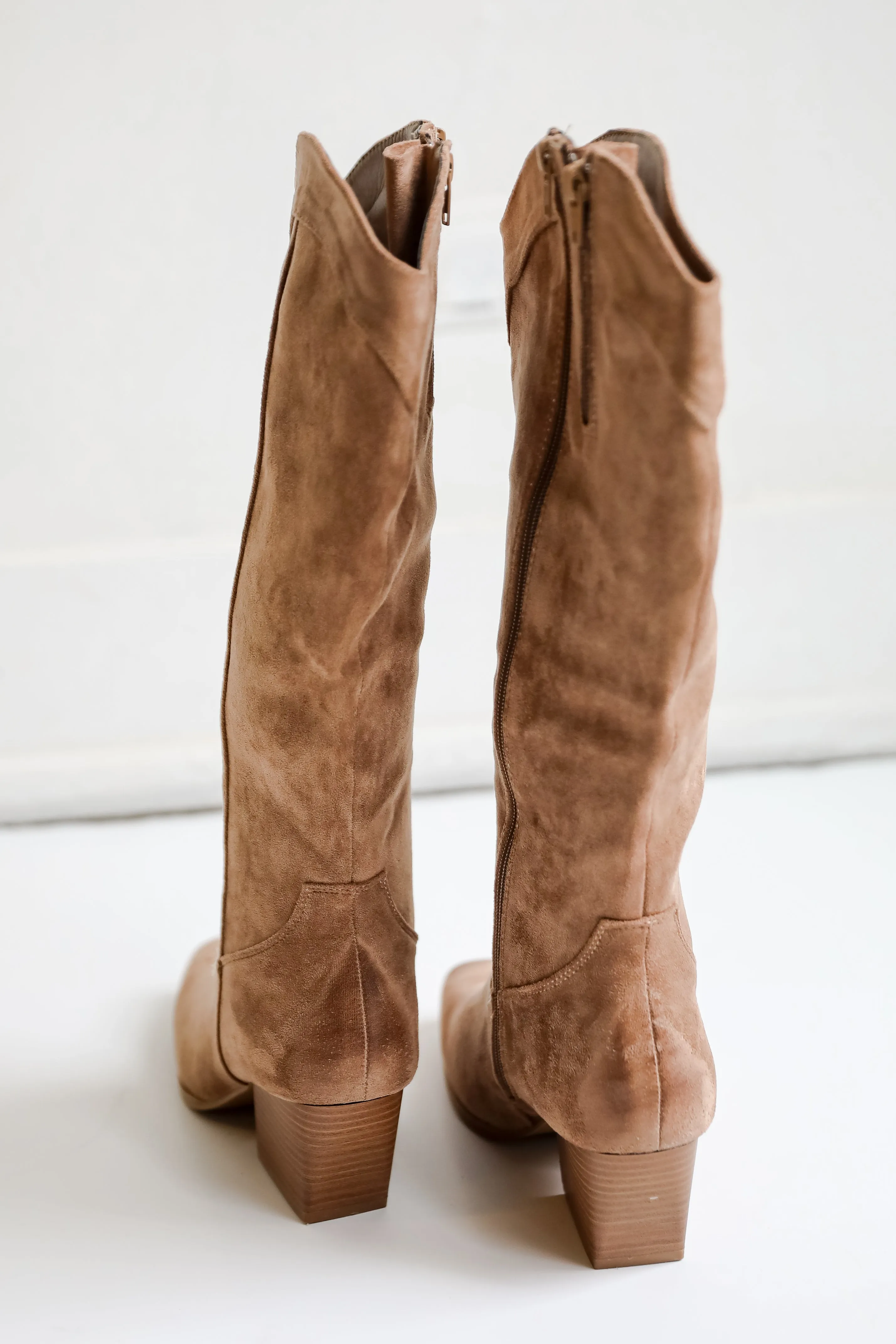 FINAL SALE - Rodeo Cutie Taupe Suede Western Boots