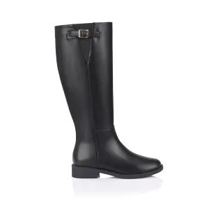 Garfield Flat Knee High Boots - Black