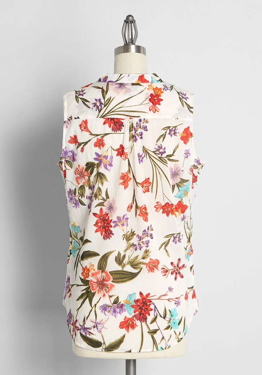 Just Breezing By Sleeveless Shirt