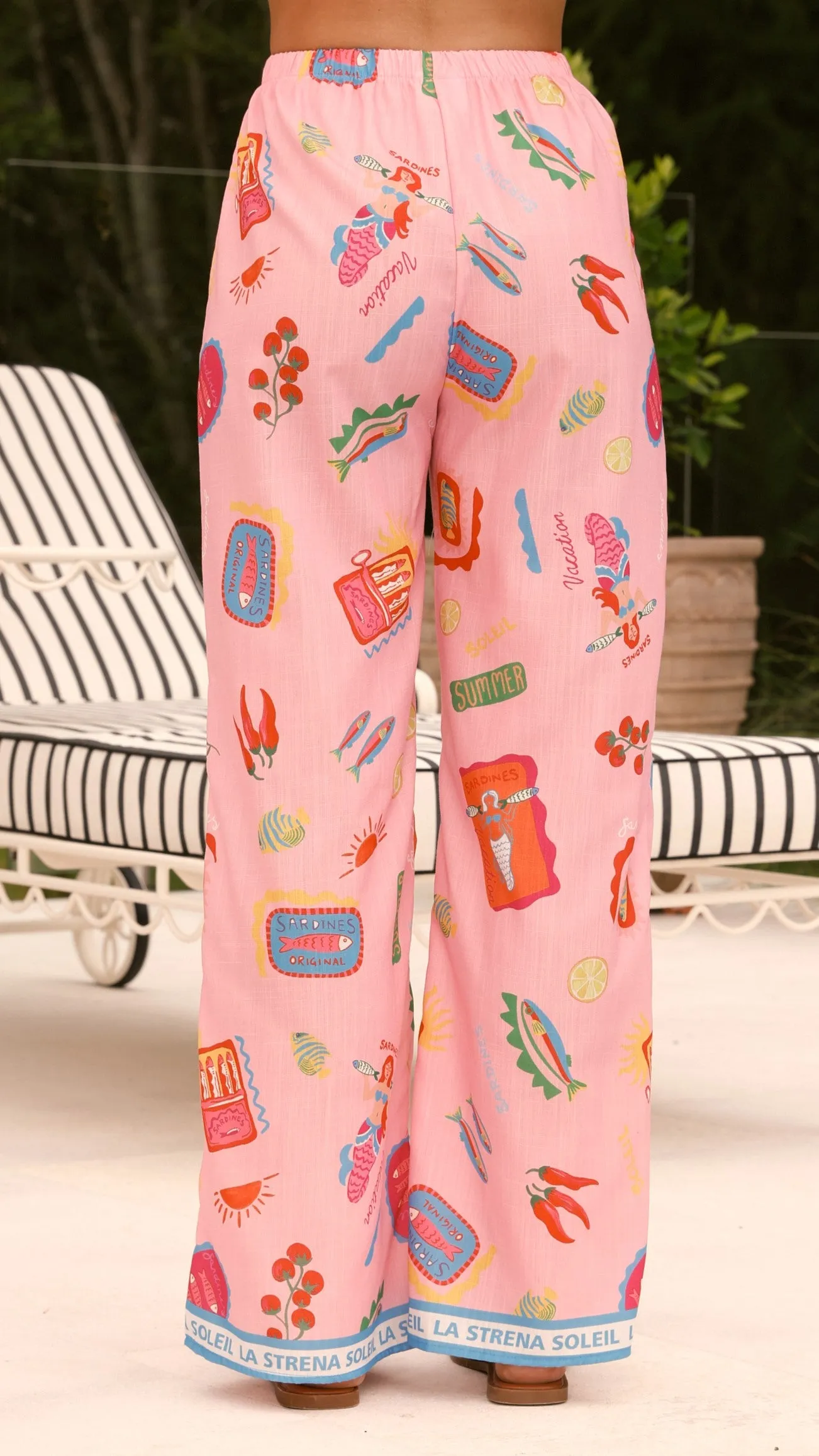 La Sirena Scarf Top and Pants Set - Pink Soleil
