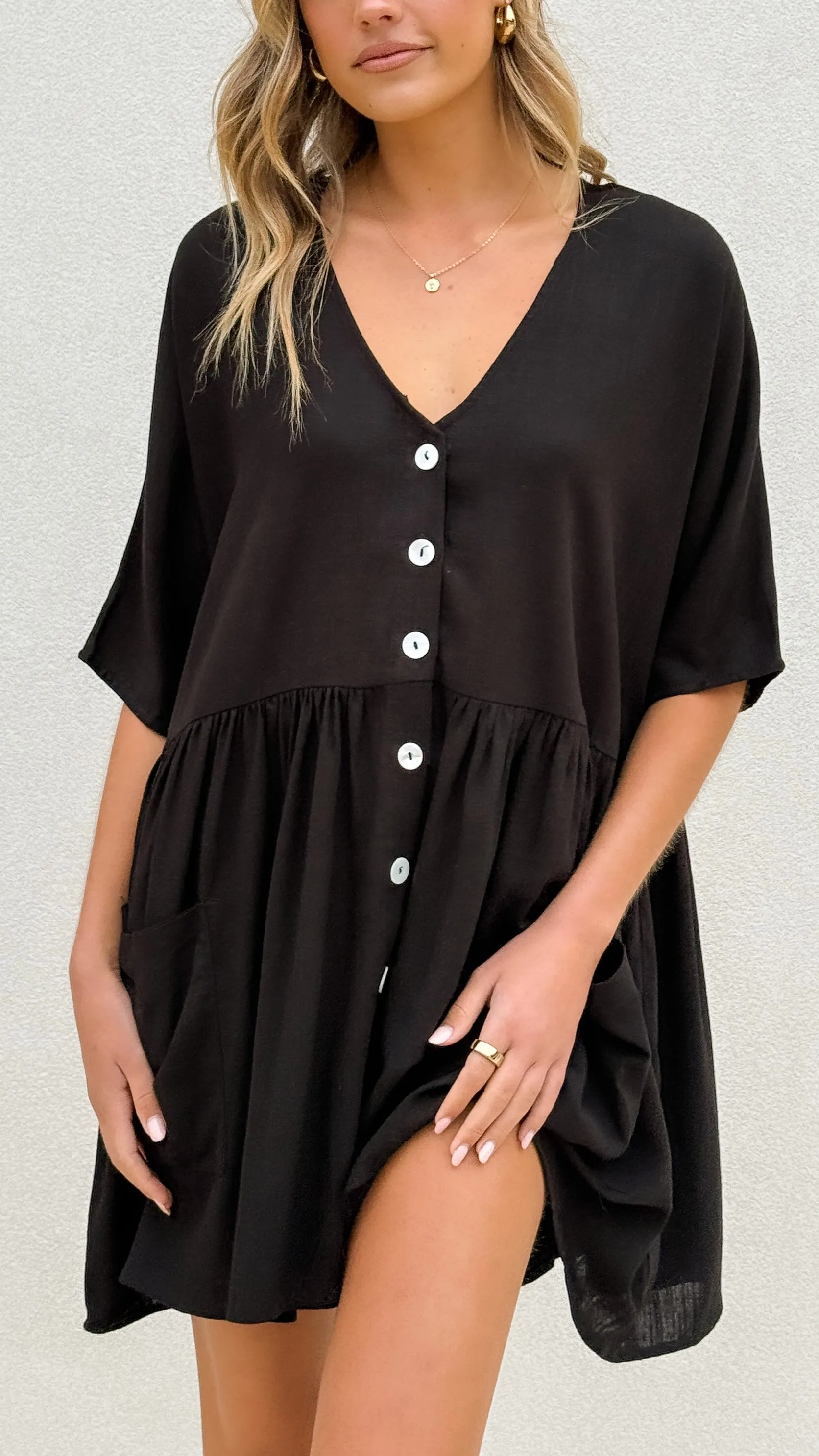 Leah Mini Dress - Black