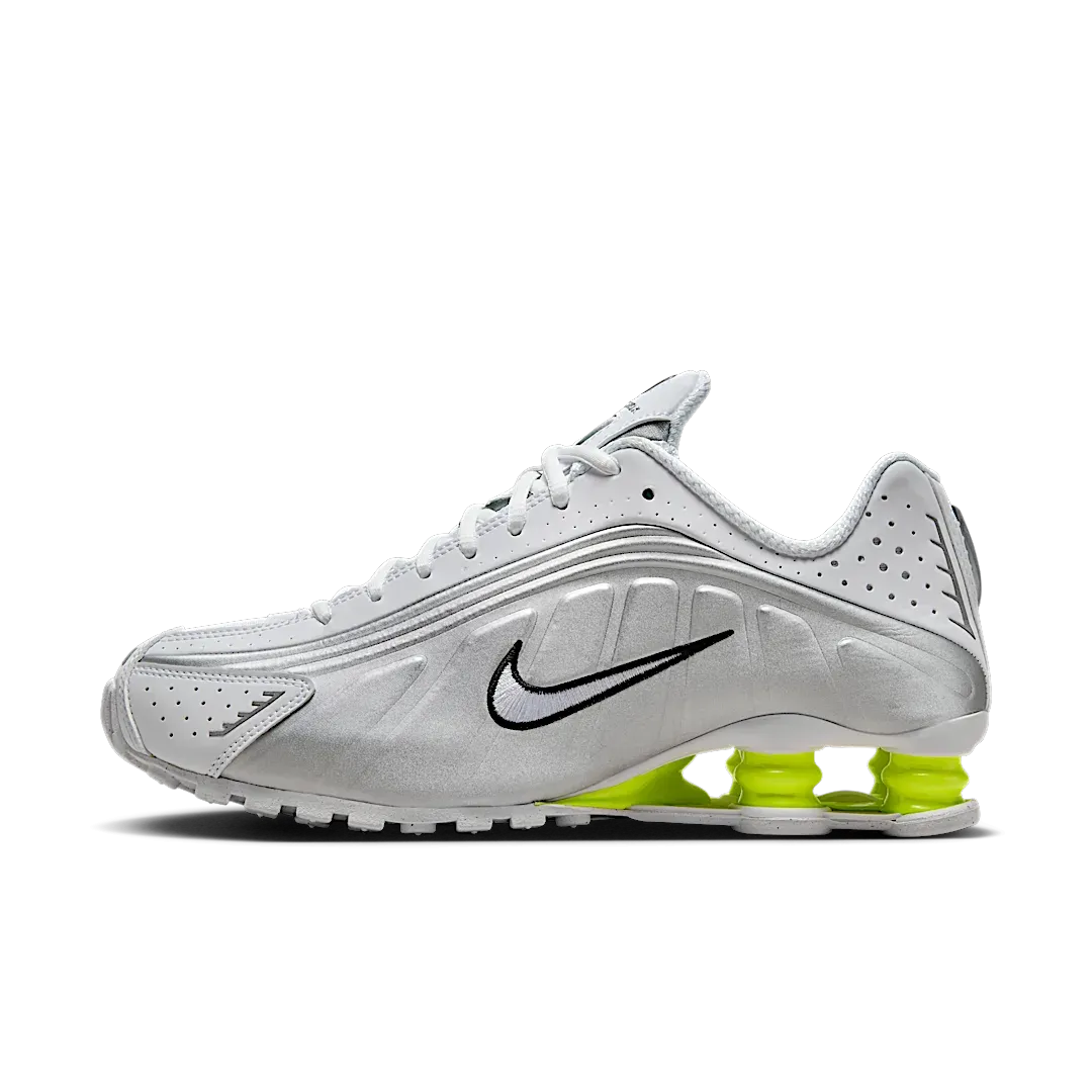 Nike Shox R4 White Metallic Silver Volt