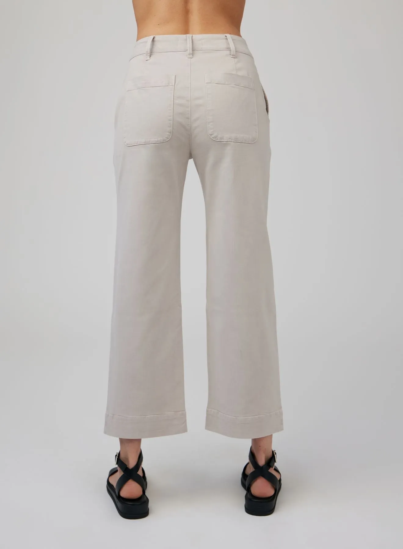 Saige Wide Leg Crop - Coastal Stone