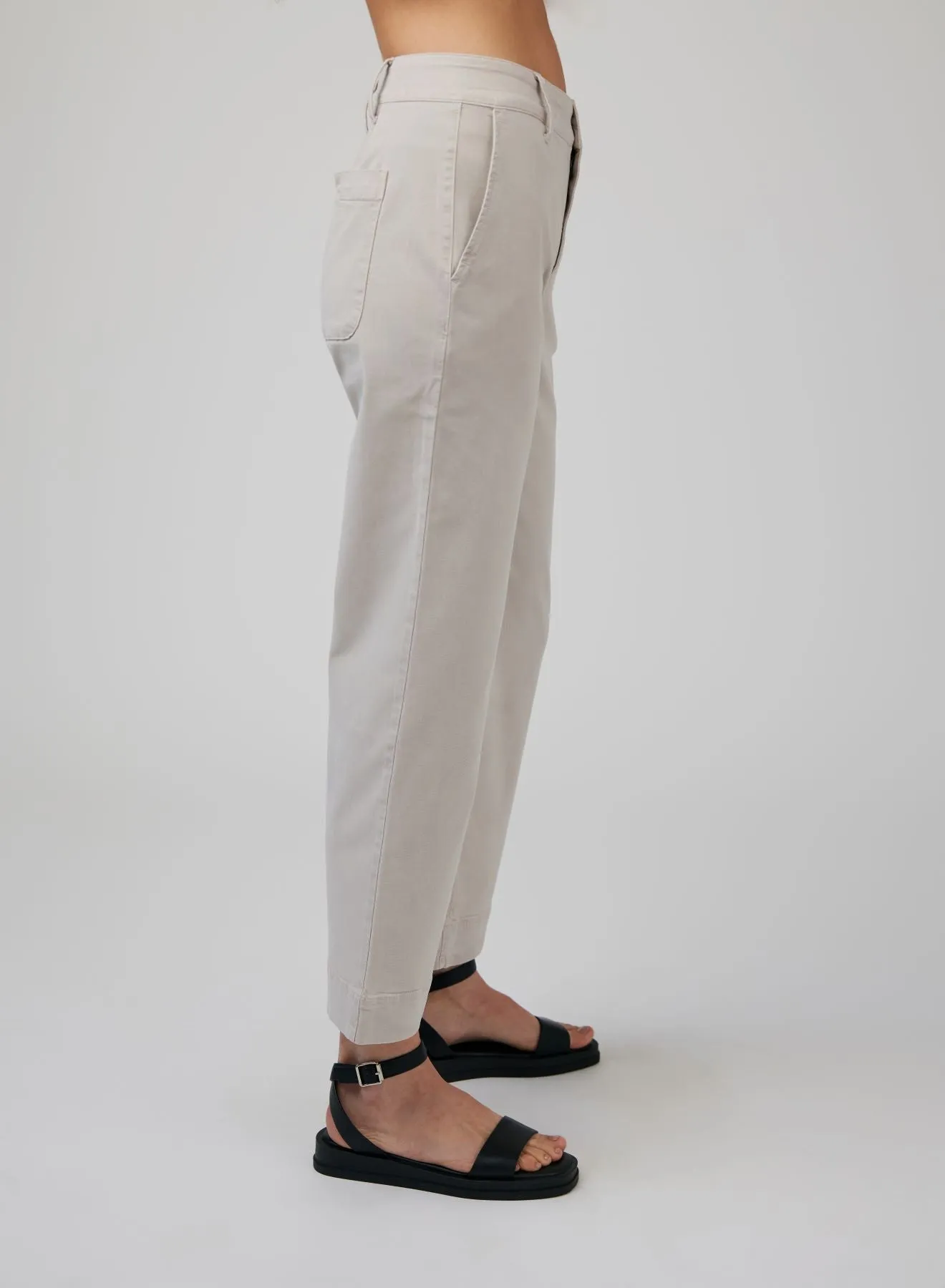 Saige Wide Leg Crop - Coastal Stone