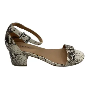 Sandals Heels Block By Torrid In Snakeskin Print, Size:9.5