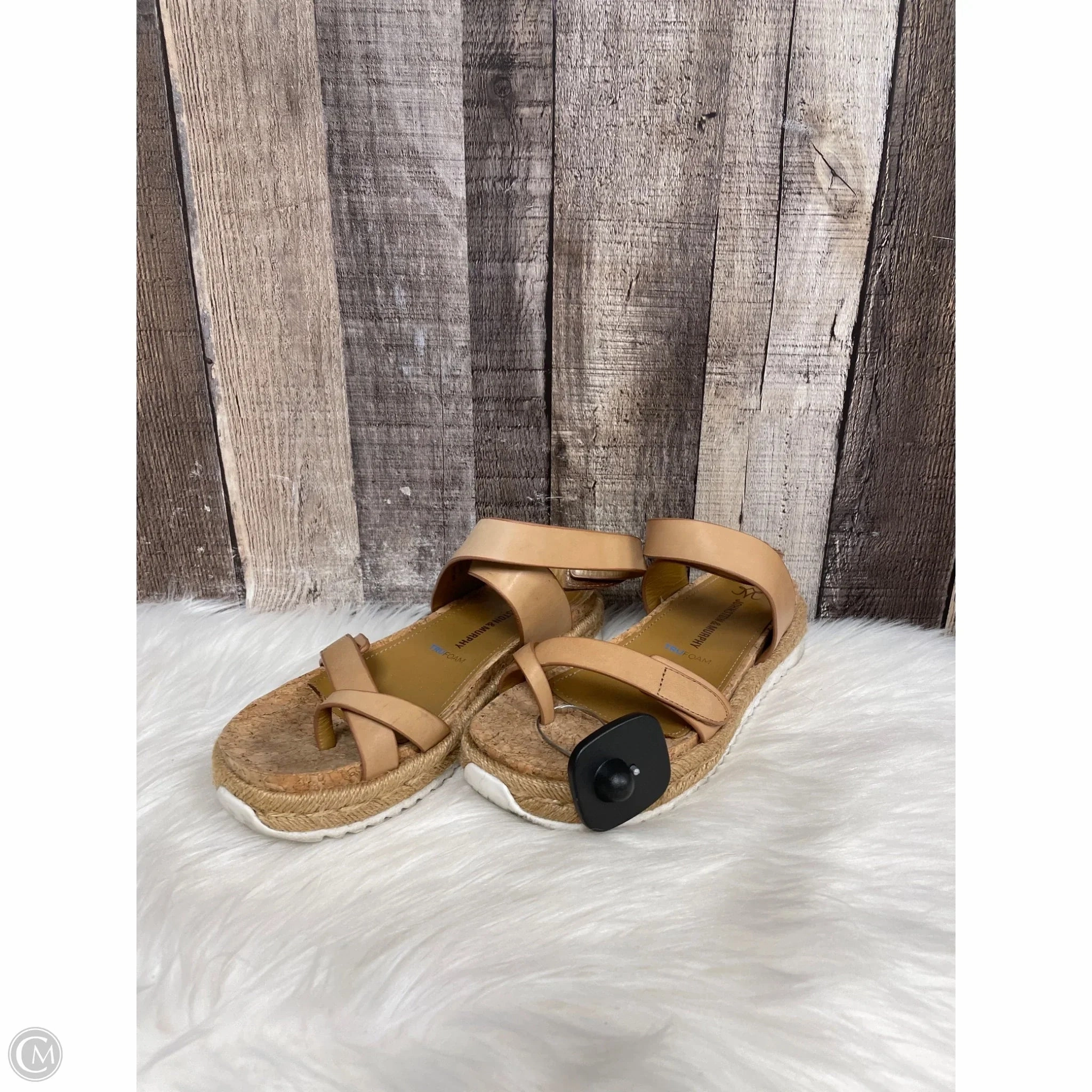 Sandals Heels Block By Johnston & Murphy In Tan, Size: 6.5