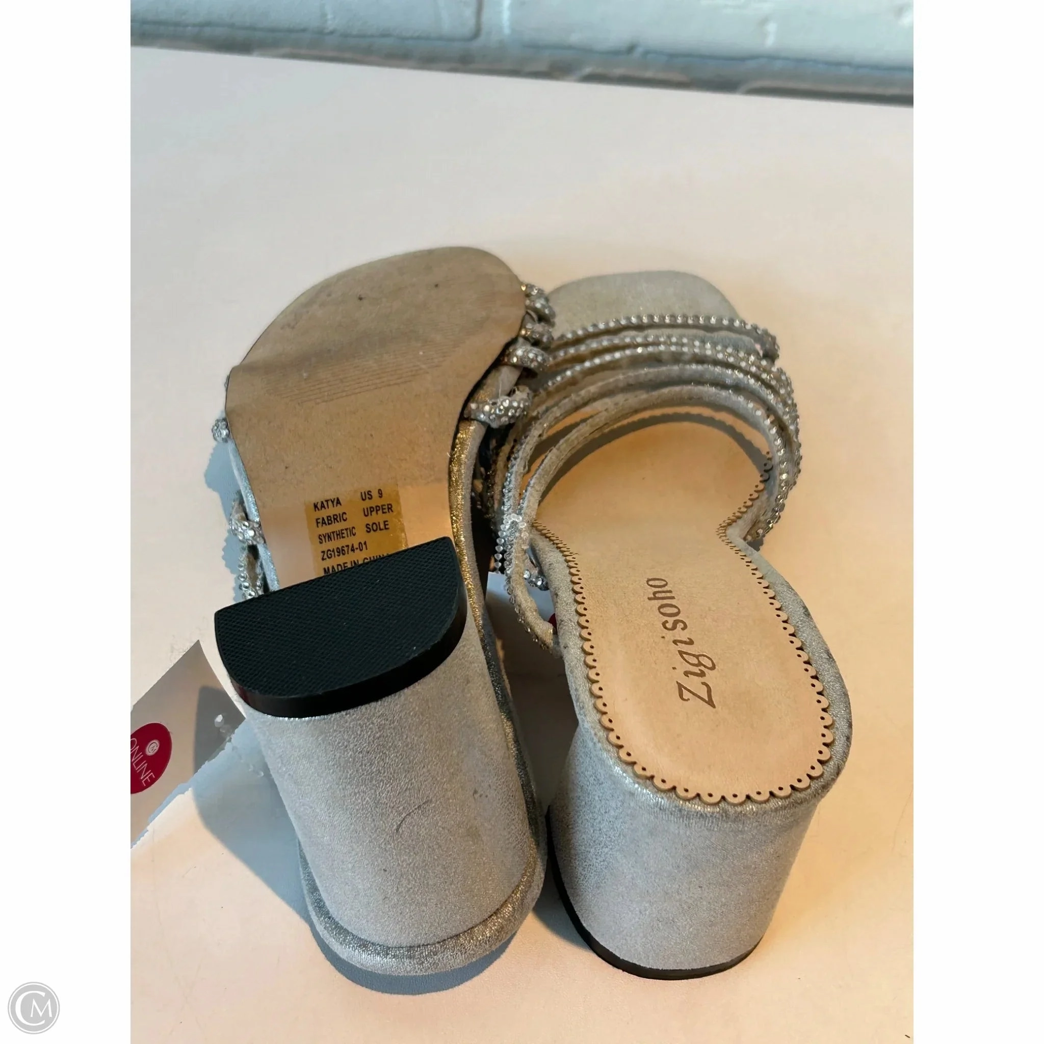 Sandals Heels Block By Zigi Soho In Silver, Size: 9