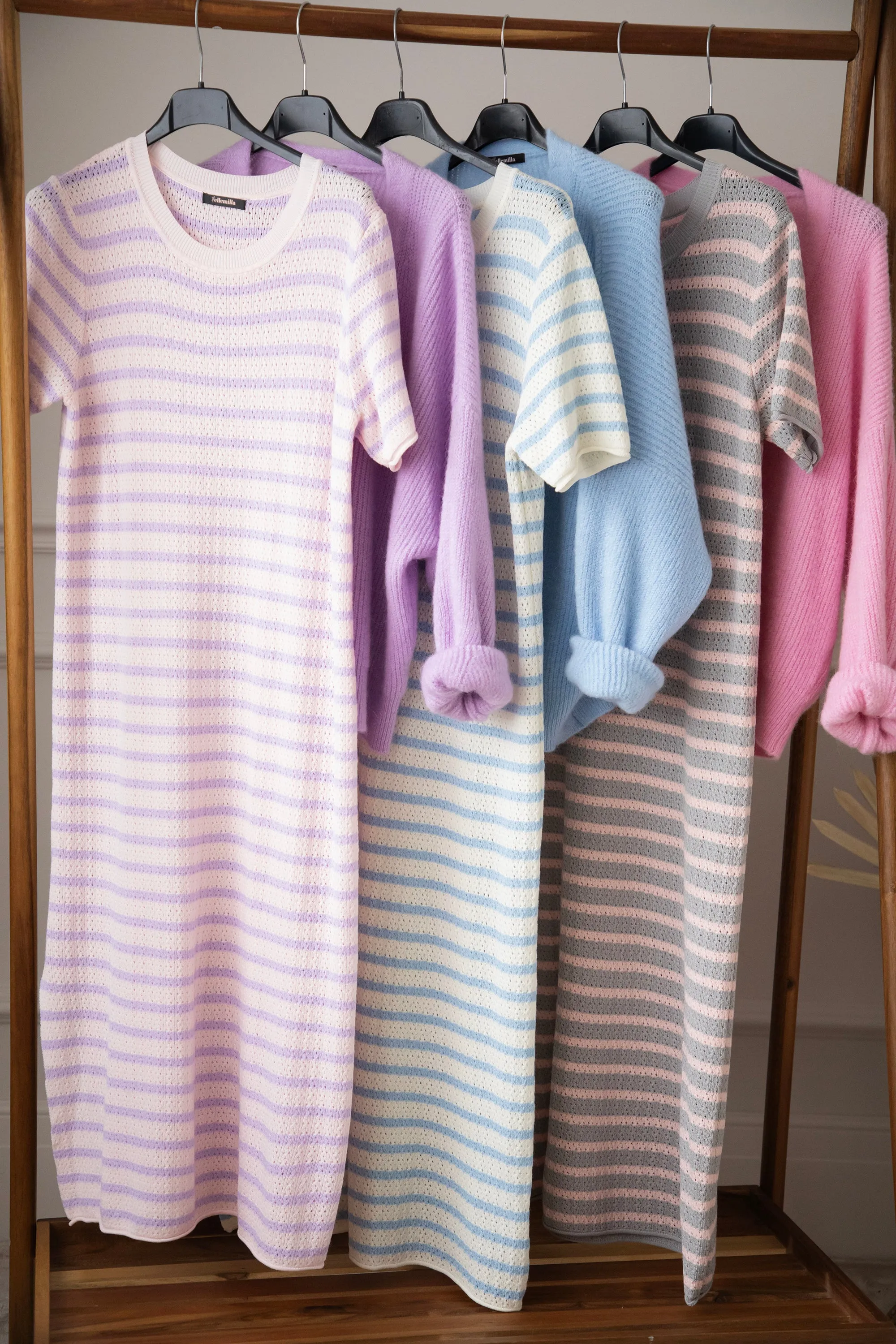 Sunny Sya Stripe Beige/Blue - Jurk