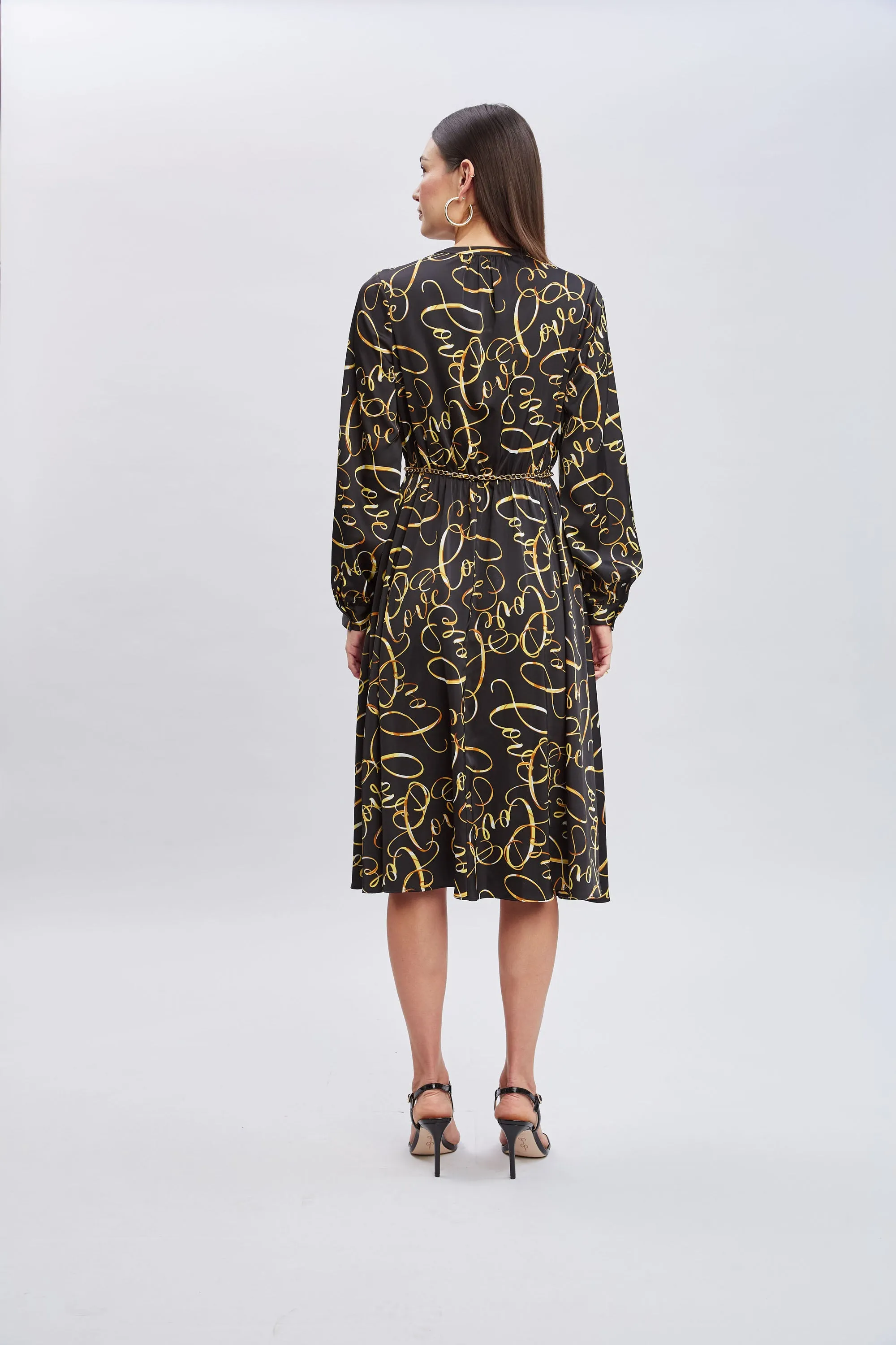 T-Tahari Letter Print Chain Dress