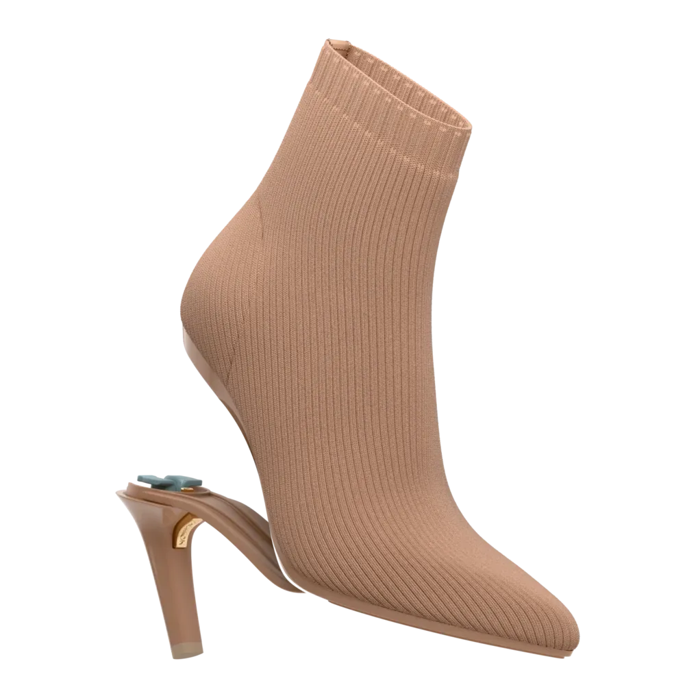 The Bootie - Latte Knit   Stiletto Heel Kit 4 Latte - FINAL SALE