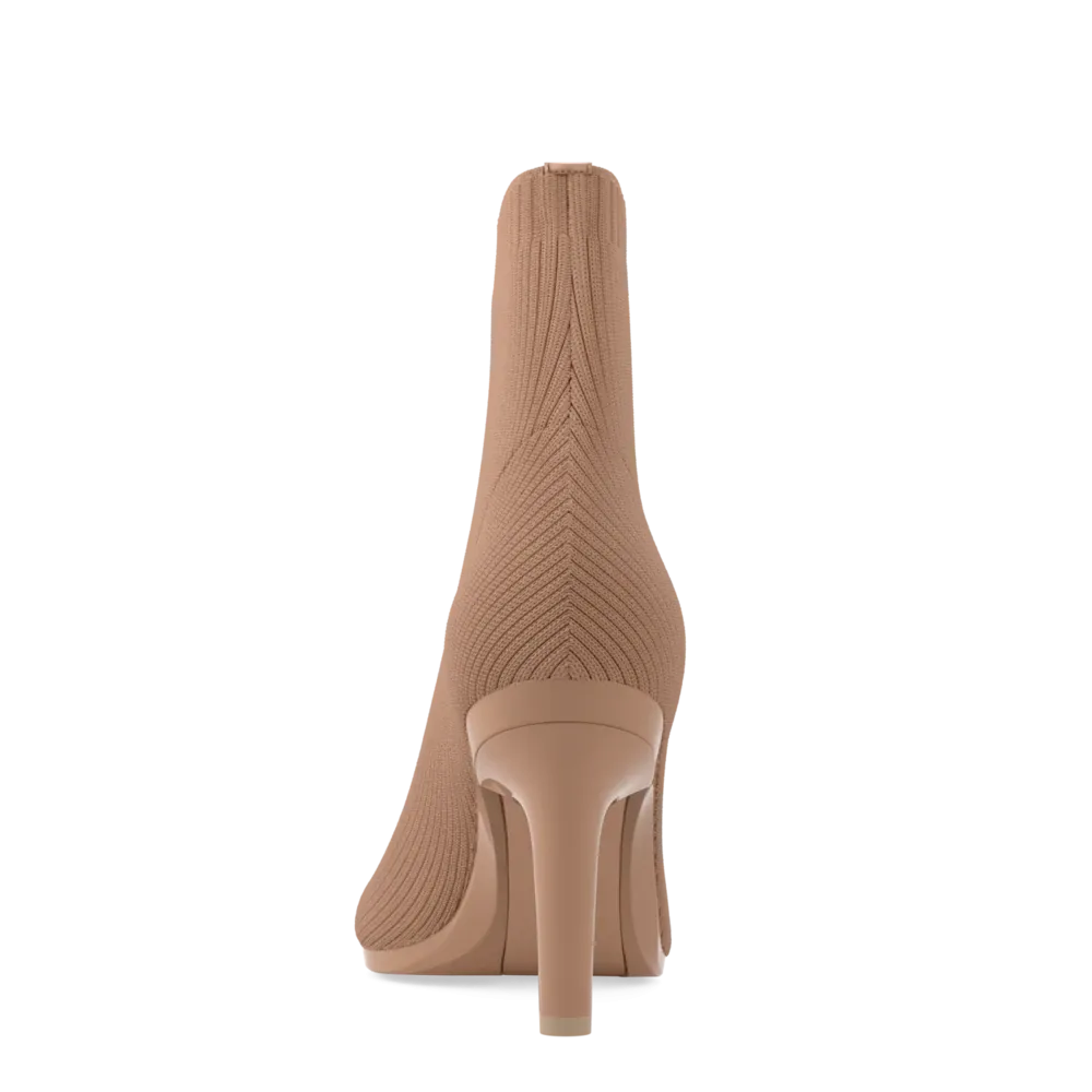 The Bootie - Latte Knit   Stiletto Heel Kit 4 Latte - FINAL SALE