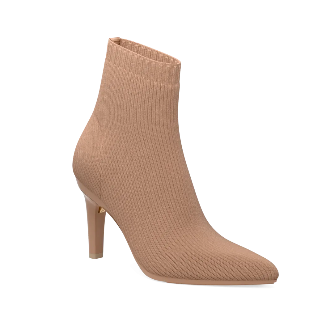 The Bootie - Latte Knit   Stiletto Heel Kit 4 Latte - FINAL SALE