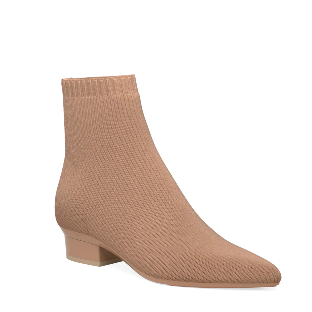 The Bootie - Latte Knit   Stiletto Heel Kit 4 Latte - FINAL SALE