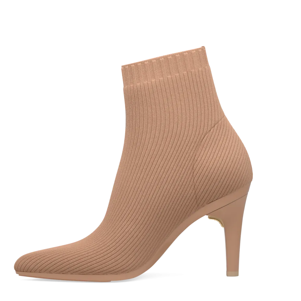 The Bootie - Latte Knit   Stiletto Heel Kit 4 Latte - FINAL SALE